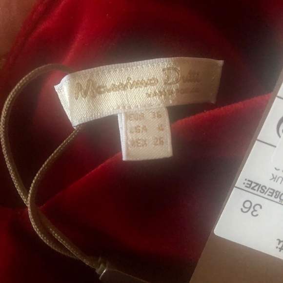 NWT Massimo Dutti Red Velvet Dress sz 4 - Picture 4 of 8